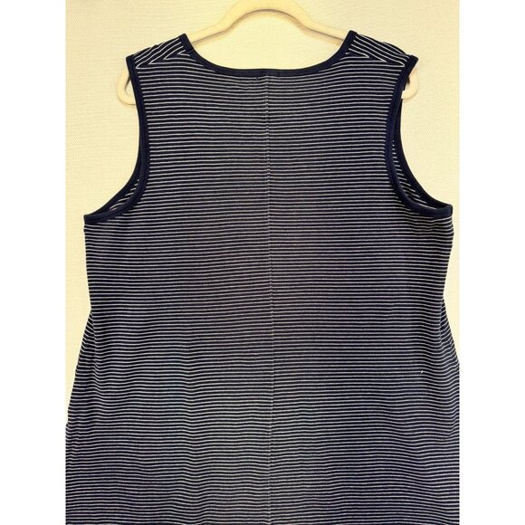 J. Crew Women's Striped Sleeveless Dress L Navy & White Cotton Blend - Picture 10 of 10